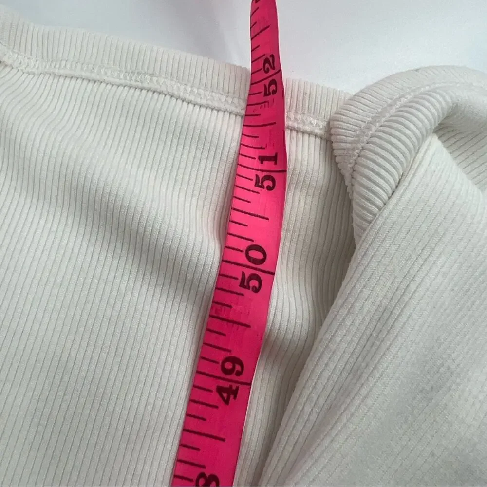 NWT Abercrombie & Fitch form to flatter one shoulder ribbed maxi dress white M